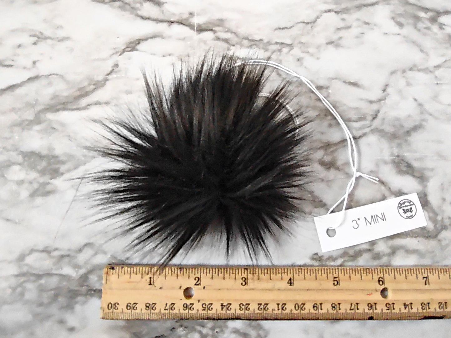BLACK Faux Fur Pom Poms