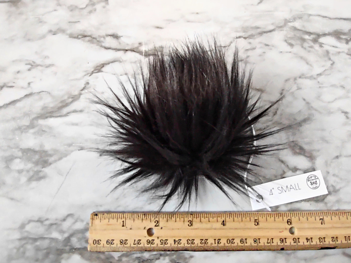 BLACK Faux Fur Pom Poms