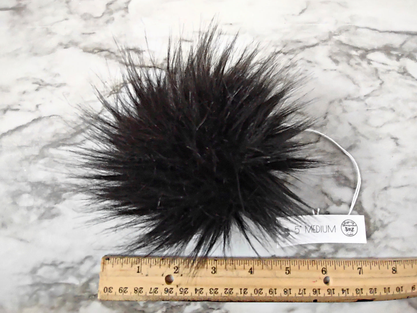 BLACK Faux Fur Pom Poms