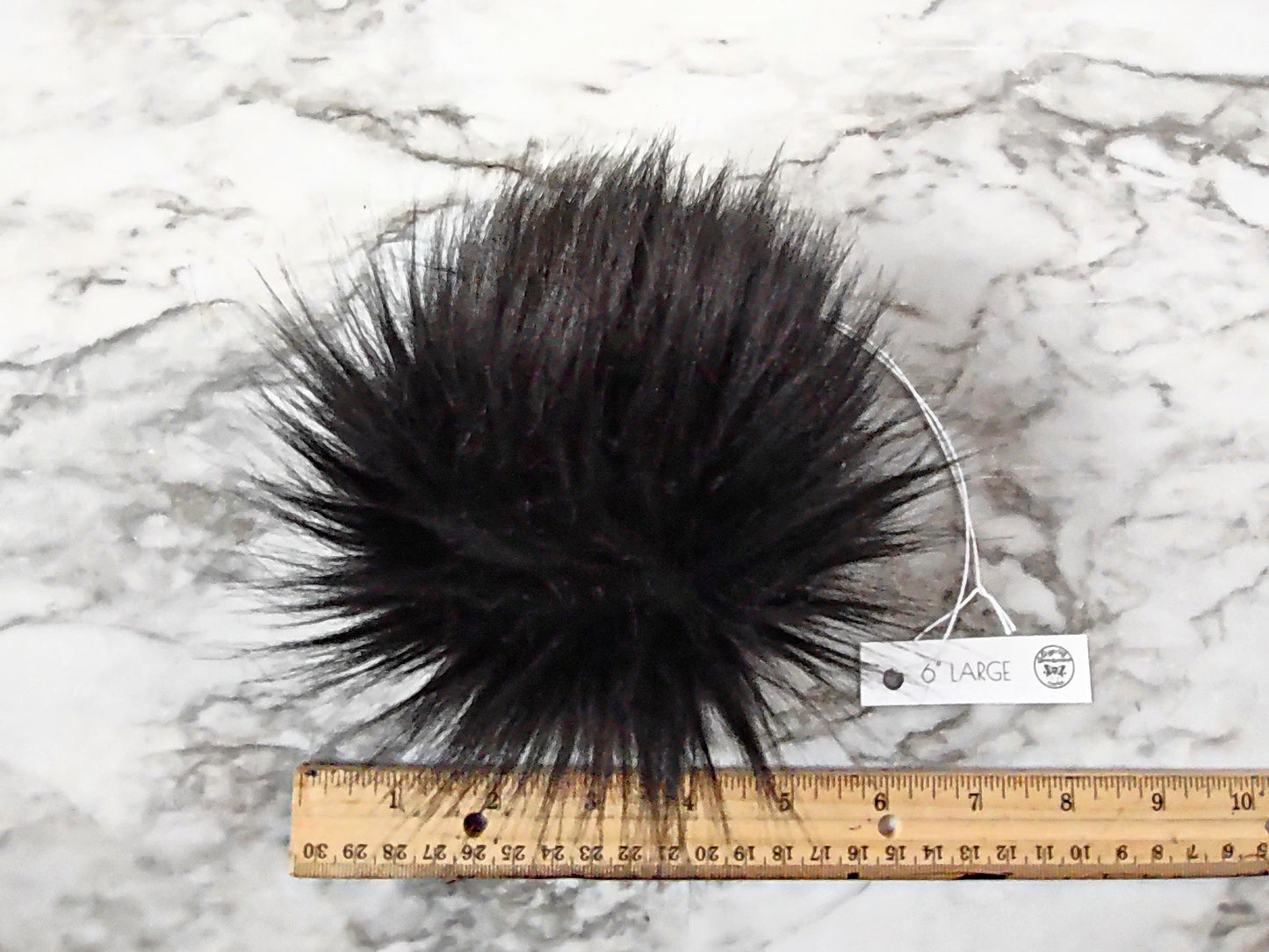 BLACK Faux Fur Pom Poms