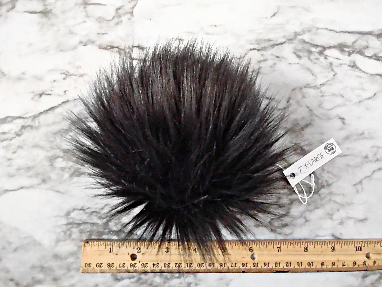 BLACK Faux Fur Pom Poms