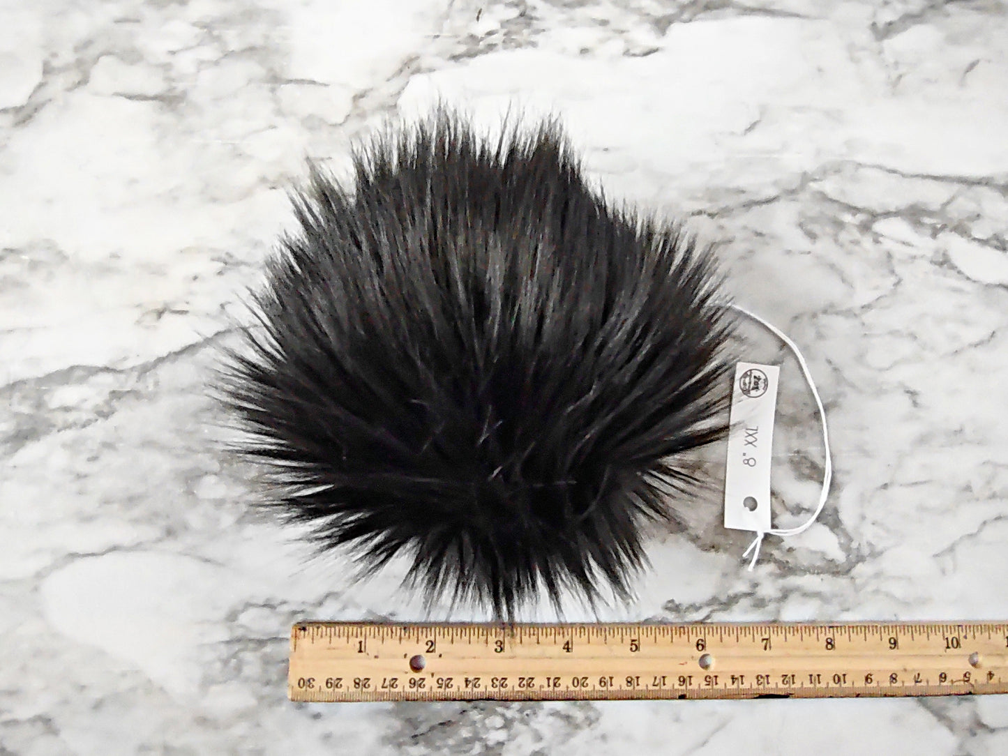 BLACK Faux Fur Pom Poms
