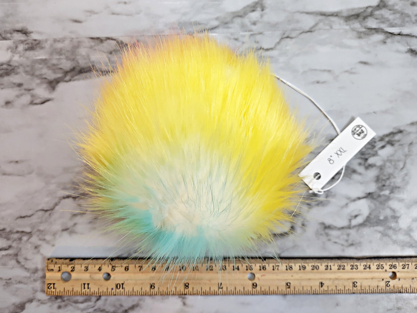 SNOW CONE Rainbow Pink Blue Green Purple Faux Fur Pom
