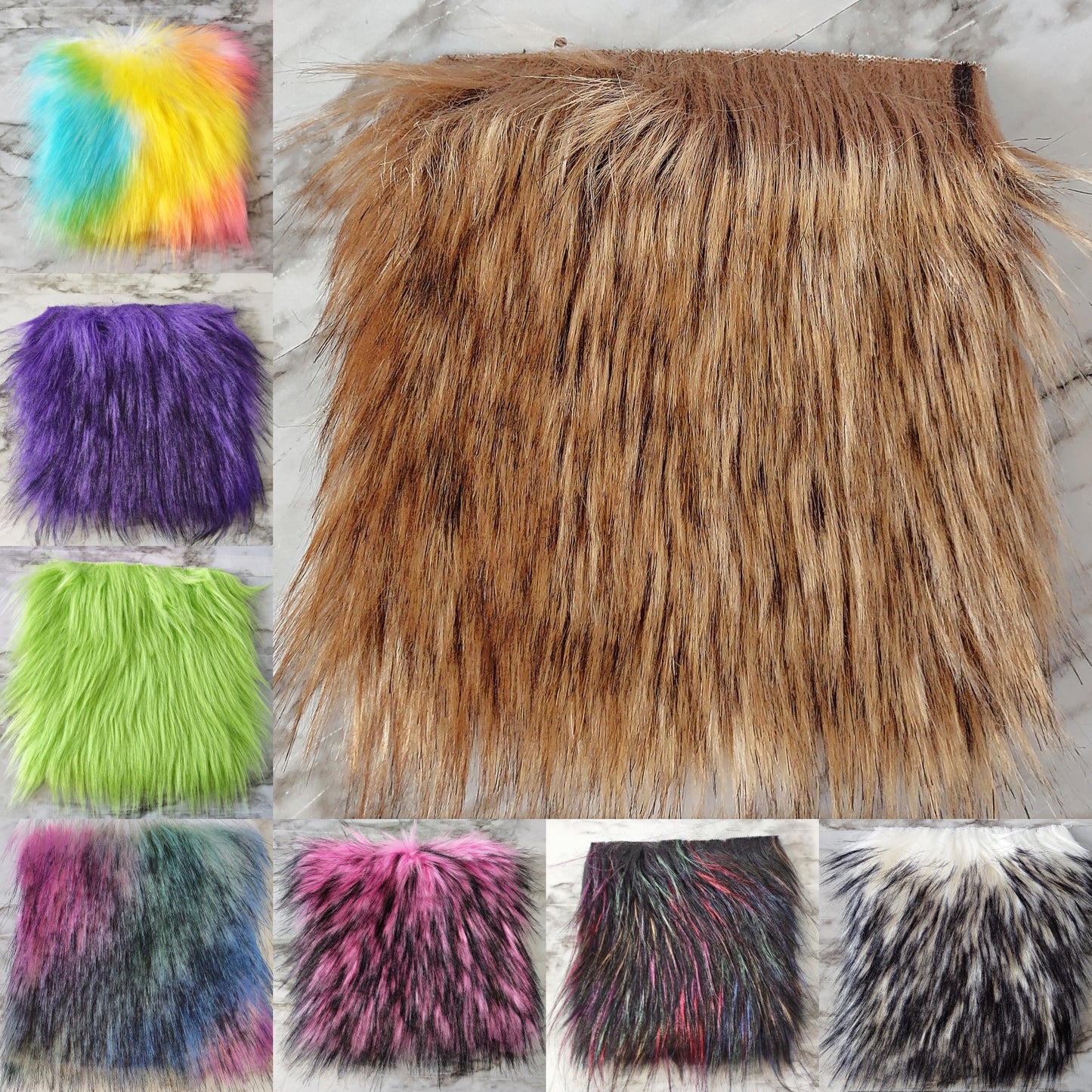 6" Large | DIY Faux Fur Pom Squares | Pre-Cut Faux Fur Squares