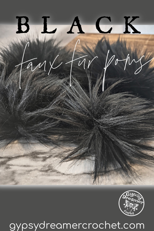 BLACK Faux Fur Pom Poms