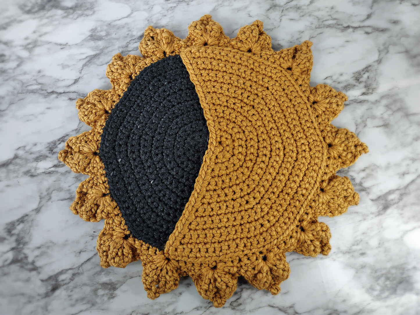 Bohemian Solar Eclipse Round Pillow Cover Crochet Pattern