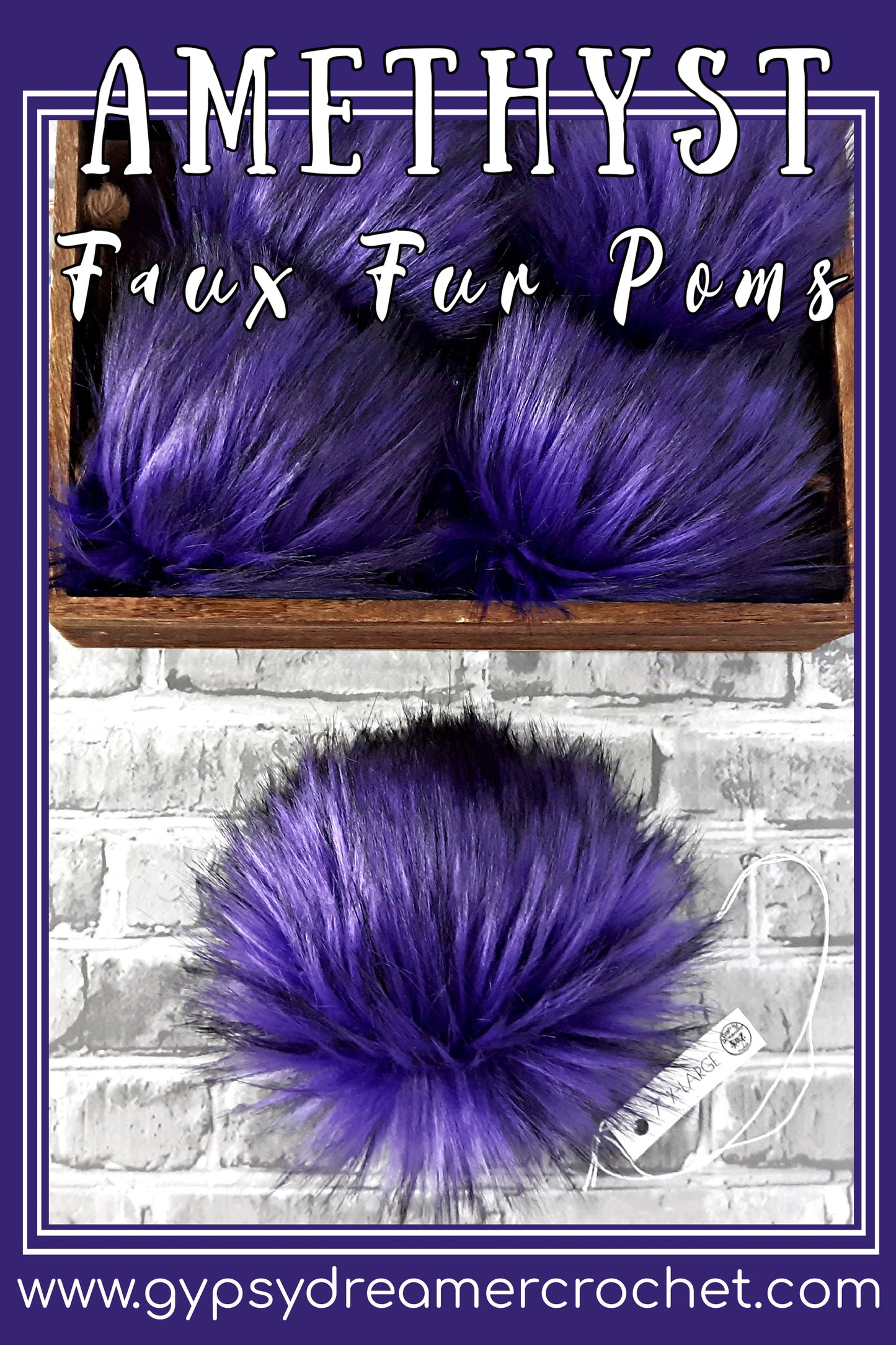 AMETHYST Purple Faux Fur Pom Poms | Gypsy Dreamer Crochet