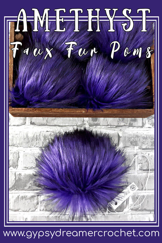 AMETHYST Purple Faux Fur Pom Poms | Gypsy Dreamer Crochet