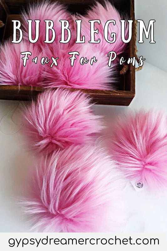 BUBBLEGUM Pink Faux Fur Pom Poms