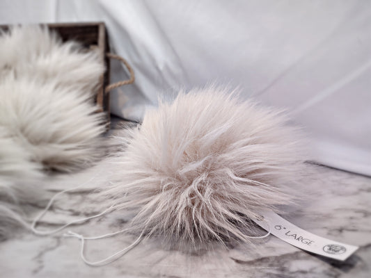 Faux fur pom pom, CARAMEL BLONDE, luxury, neutral color, warm blonde with  dark tips, small, medium, large, extra large