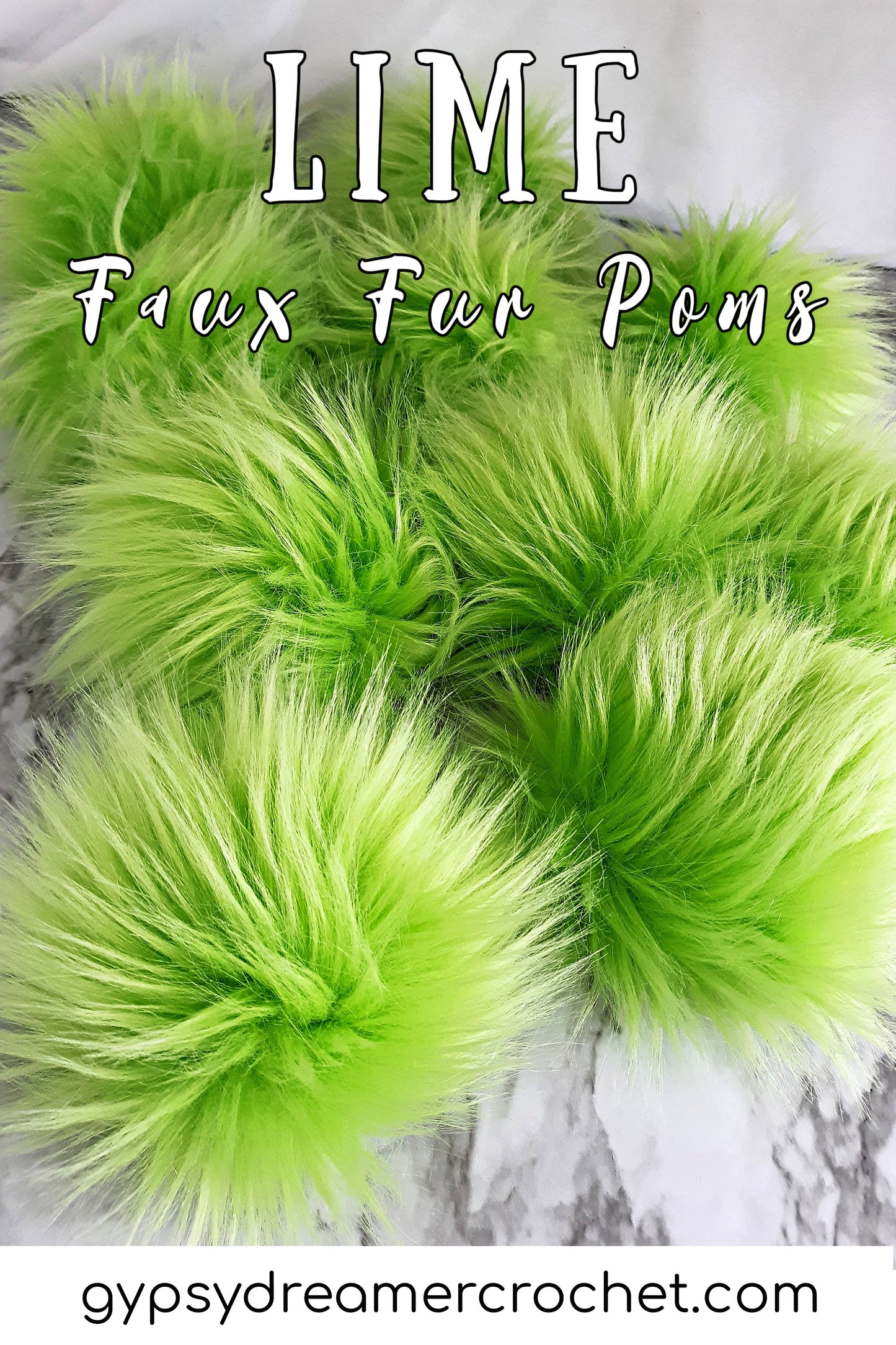 LIME Green Faux Fur Pom