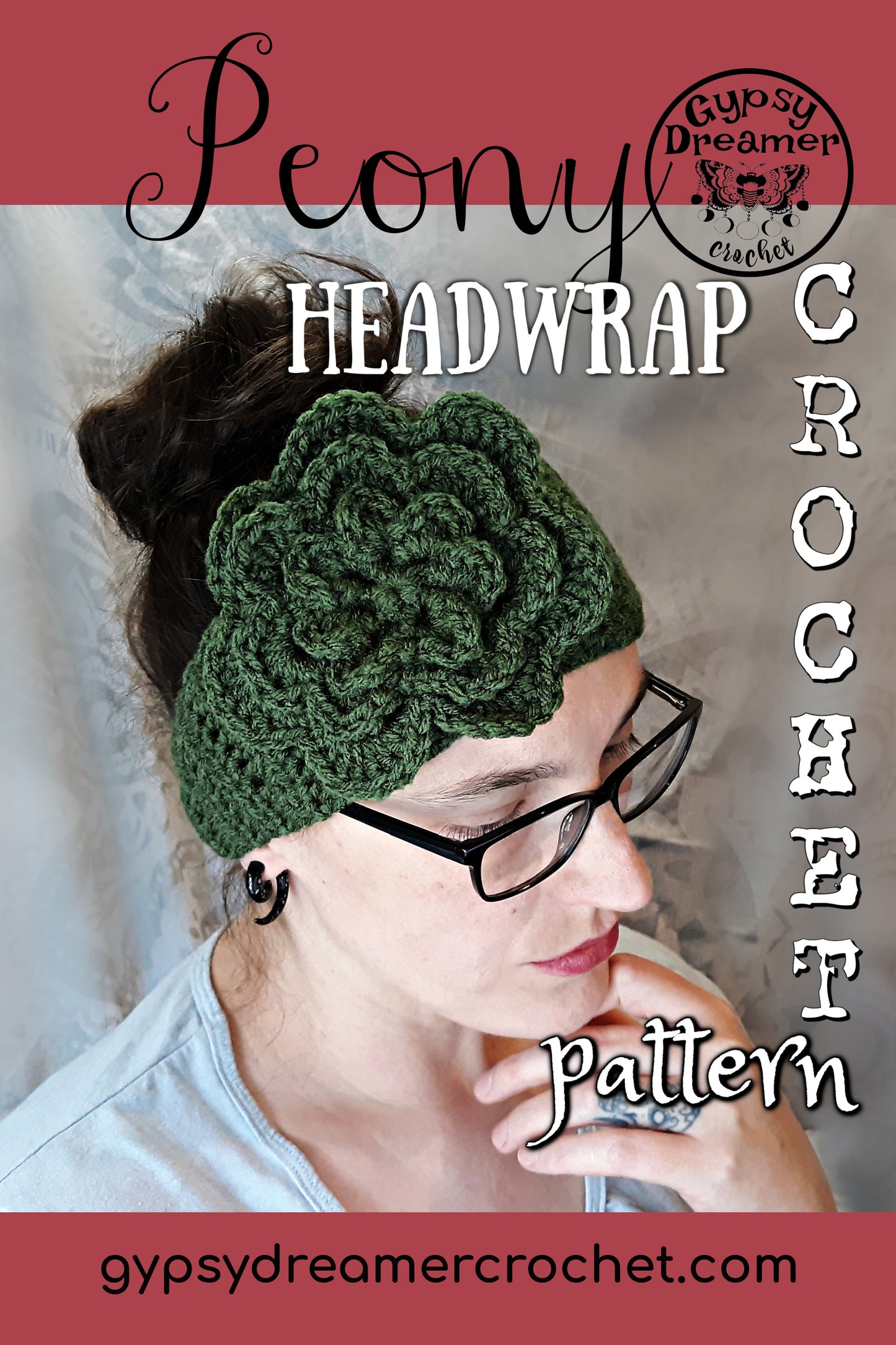 PEONY Headwrap/Earwarmer Crochet Pattern