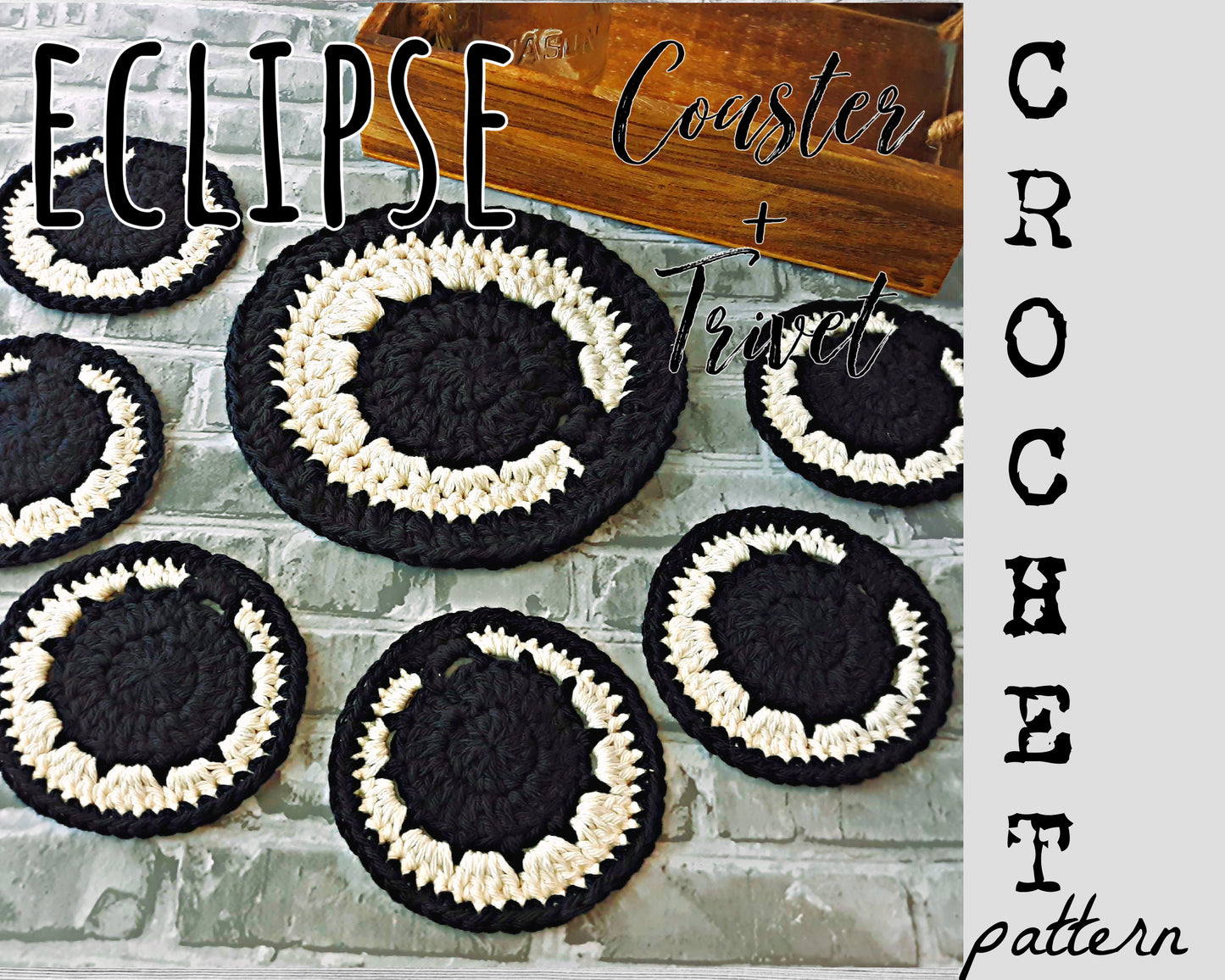 ECLIPSE Moon Coaster/Trivet Crochet Pattern
