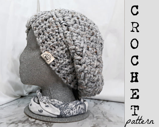 Chunky Slouchy Tam Beanie Crochet Pattern | EDE