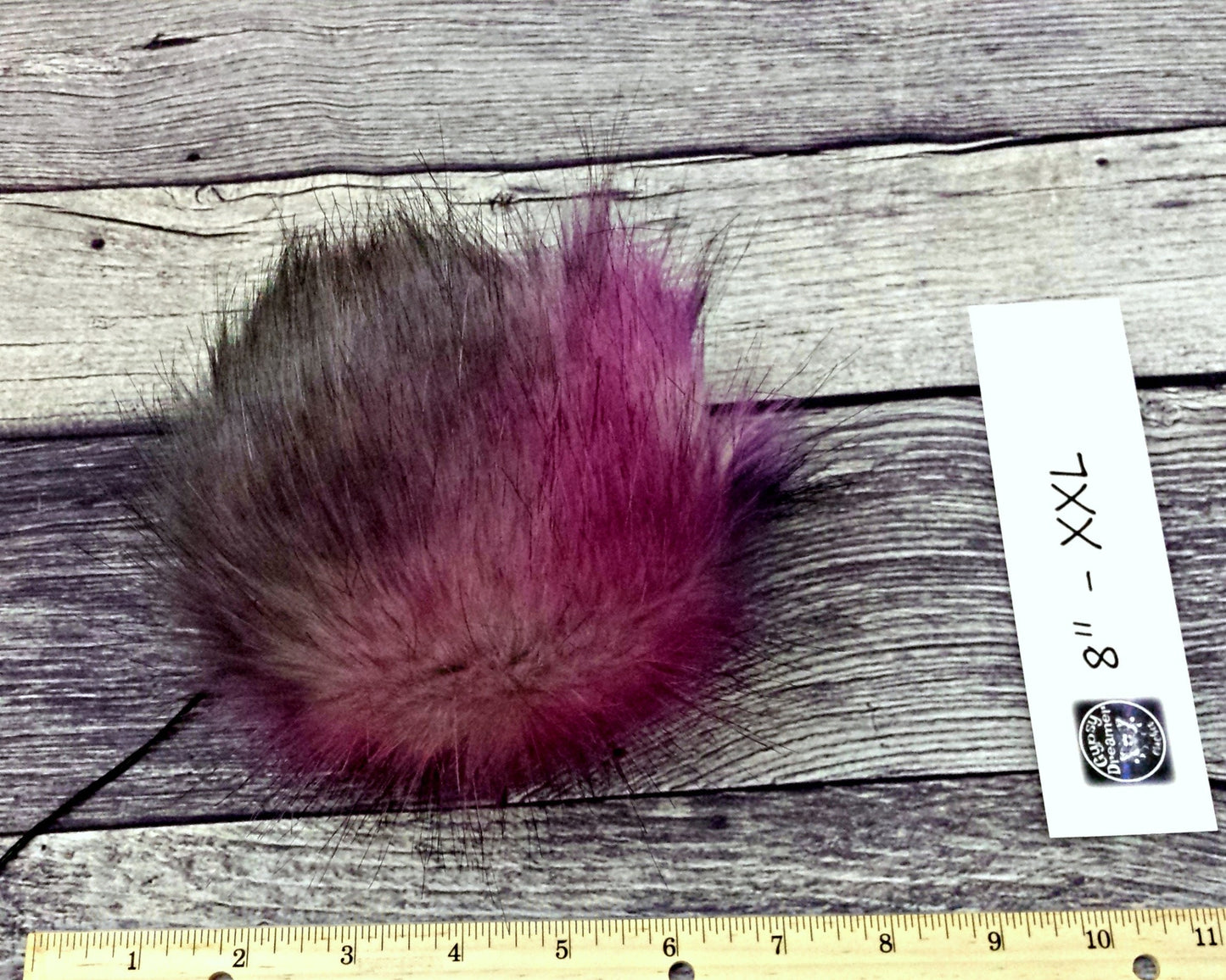 GALAXY Rainbow Black Pink Purple Blue Green Faux Fur Pom